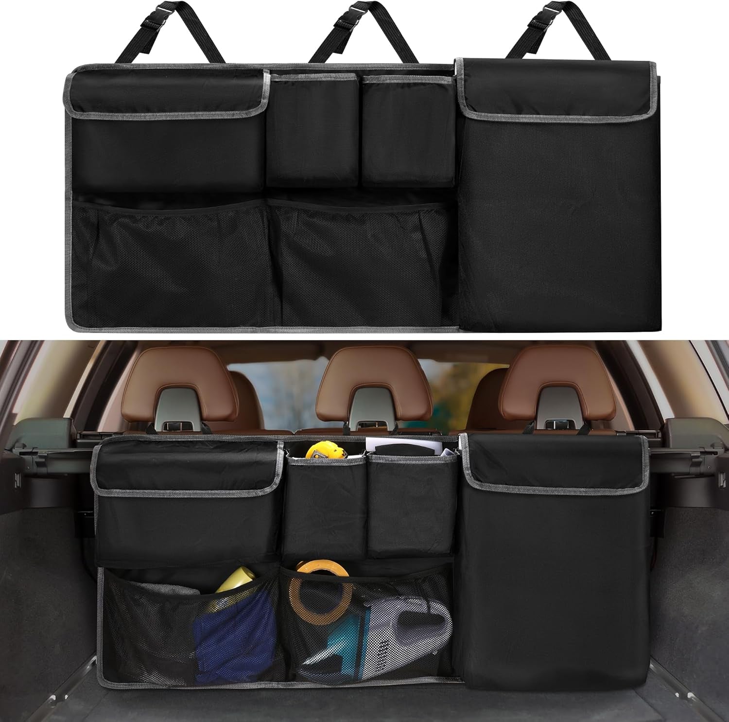 Car Trunk Organizer Storage Backseat Hanging Bag for Jeep Wrangler Grand Cherokee Renegade Cherokee Compass JL Wagoneer Patriot Liberty JK TJ Commander 2/4 Door SUV Accessories 2000-2024 2025