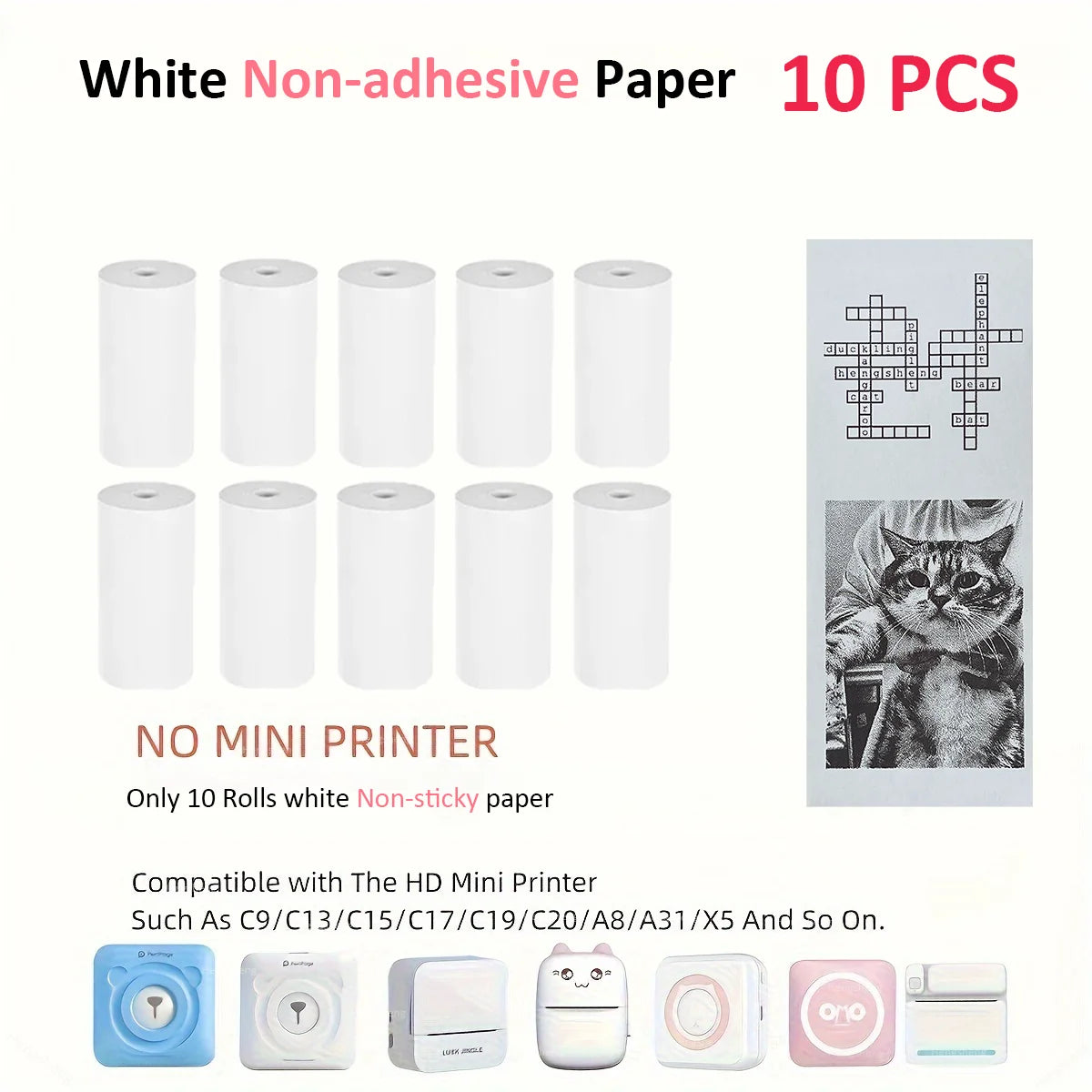 Mini Sticker Printer,Inkless Thermal Printer, Pocket Bluetooth Printer for Halloween Christmas Gift for Photo,Memo Impressora