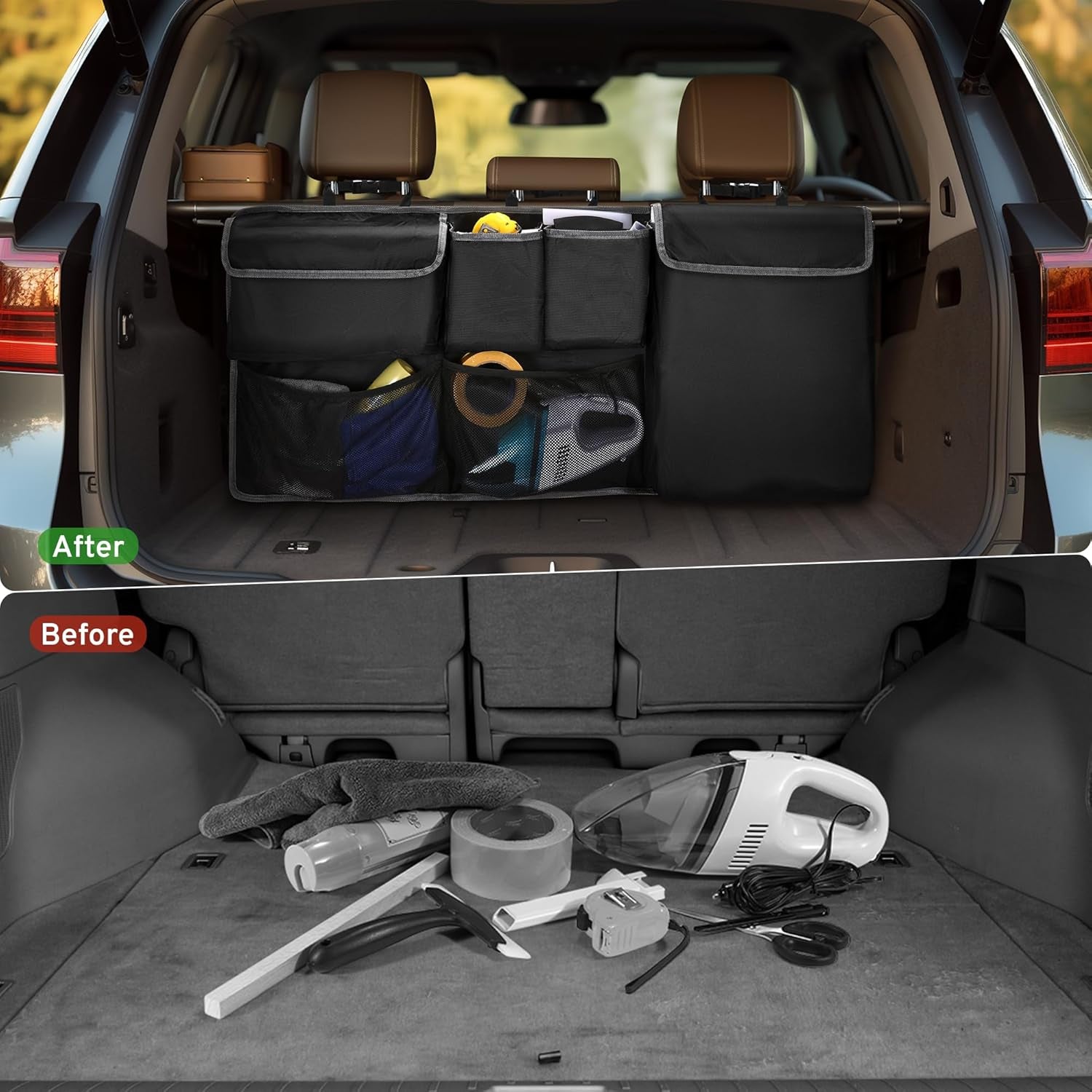 Car Trunk Organizer Storage Backseat Hanging Bag for Jeep Wrangler Grand Cherokee Renegade Cherokee Compass JL Wagoneer Patriot Liberty JK TJ Commander 2/4 Door SUV Accessories 2000-2024 2025